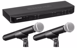 Shure BLX288:PG58 Dual Channel Wireless Handheld Microphone System Side